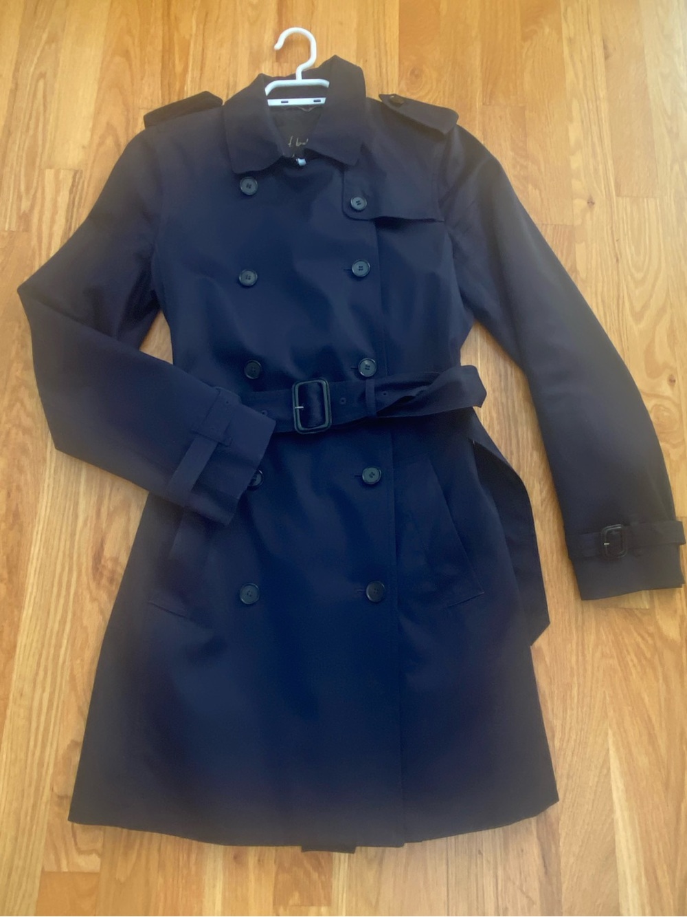 ARITZIA T.Babaton Navy Double-Breasted Trench Coat